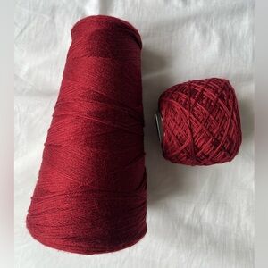 Colourmart Deep Wine Red Merino Yarn Cone